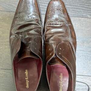 Design Loake Men's Dark Brown Leather Brogue Wingtip Goodyear Welted Shoes
